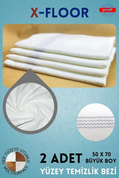 Proff X-floor 2 Adet Büyük Boy Mucize Yer Silme Bezi - Temizlik Bezi - Sıkması Rahat Yer Bezi -50x70- ürün görseli
