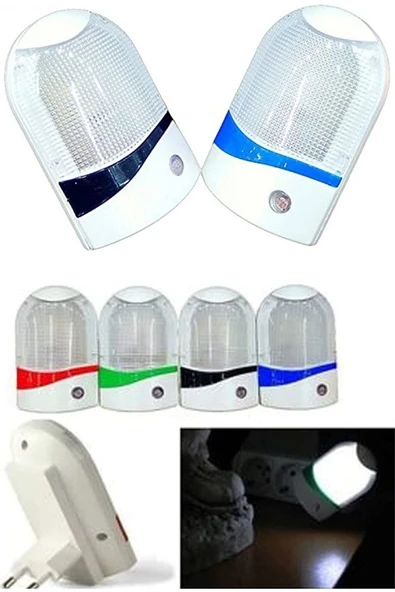 abnturk Otomatik Sensörlü Gece Lambası Led Enerji Tasarruflu 0.1 Watt Gece Lambası Yeşil Renk - 1