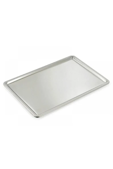 abnturk Paslanmaz Çelik Servis Sunum Tepsisi 40x25cm Pastane Tepsi Yaşam Boyu Garantili Ultra Lüks Rostfrei - 2