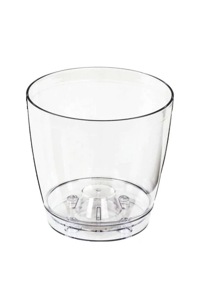 abnturk 3 Adet Orta Boy 1 Litre Şeffaf Orkide Saksısı N3 En Sağlıklı Bitki Saksısı Ø12-h11 Nature Düz Şeffaf - 3