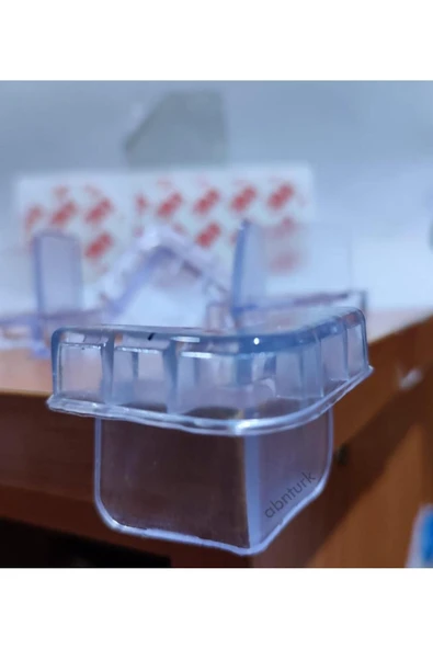 abnturk 4 Adet Uzun Etekli Odacıklı Slikon Köşe Koruyucu Çocuk Güvenliği 3M Yapıştırıcılı Özel Geniş Kenarlı - 3