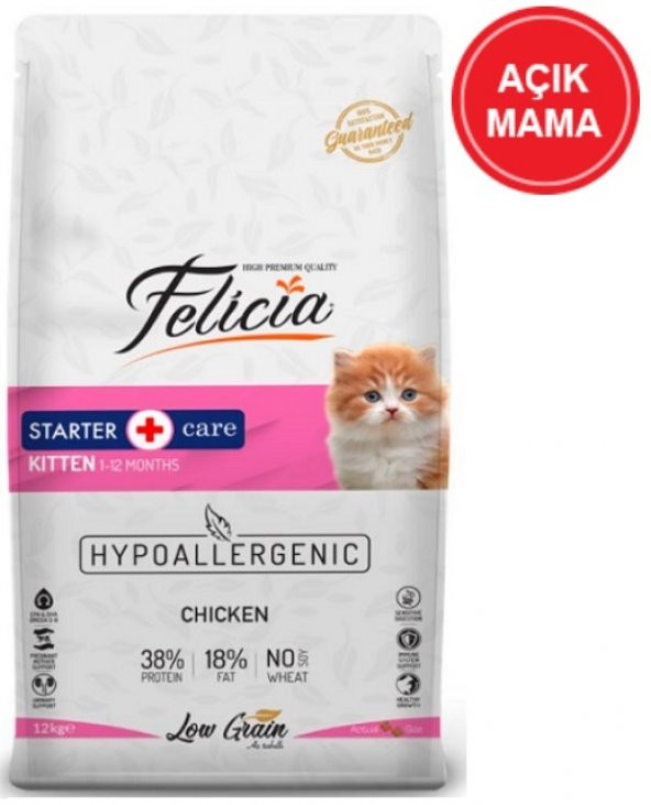 Felicia Kitten Tavuklu ve Hamsili Düşük Tahıllı Yavru Açık Kedi Mama 2 KG