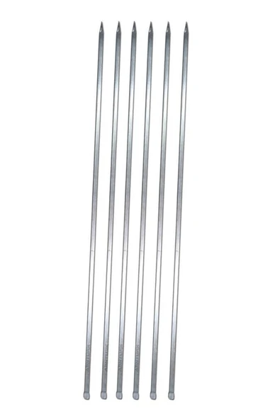 abnturk 6 Adet Adana Kebap Şişi 50cm Boy 16mm En Barbekü Mangal Şiş Set Metal Üzeri Paslanmaz Galveniz Kaplı - 1