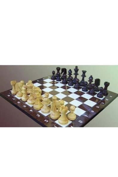 abnturk 45x45cm Turnuva Tipi Kaliteli Ahşap Satranç Tahtası Sehpası Ve Ahşap Satranç Piyon Takımı Seti