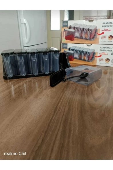 abnturk 6'lı Standlı Kaşıklı Baharat Seti - 2