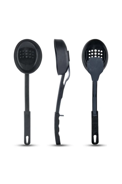 Plastlife Pratik 3'ü 1 Arada Tekli Kepçe Kevgir Kaşık Seti Servis Seti 3 In 1 Set - Resim 4