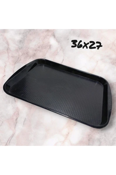abnturk 1 Adet Servis Tepsisi 37x27cm Kaydırmaz iç yüzeyi pütürlü Cafe Restaurant tepsileri