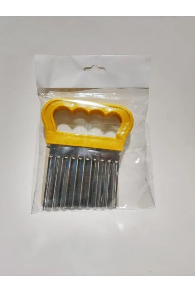 abnturk Tırtıklı Patates Kesici Çelik Sarı Renk - 1