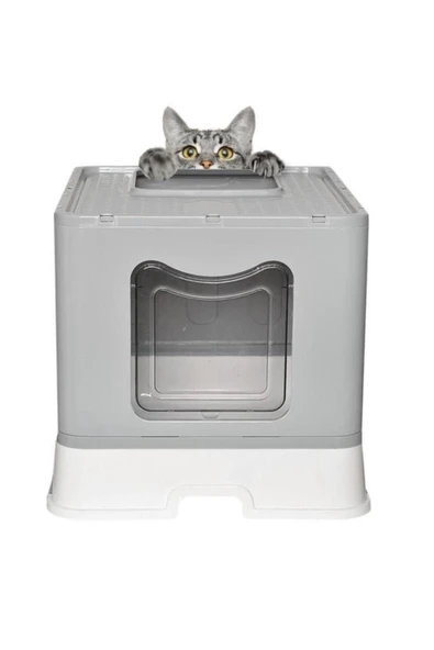 abnturk XXL Büyük Boy Çekmeceli Katlanabilir Kedi Tuvaleti Ön Kapağı içeri Dışarı Hareket Eden Yeni Model ürün görseli