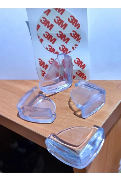 abnturk 12 Adet Standart Slikon Köşe Koruyucu Yetişkin Bebek Çocuklar 3M Yapıştırıcılı Elastiki Güvenlik Ürü - 1