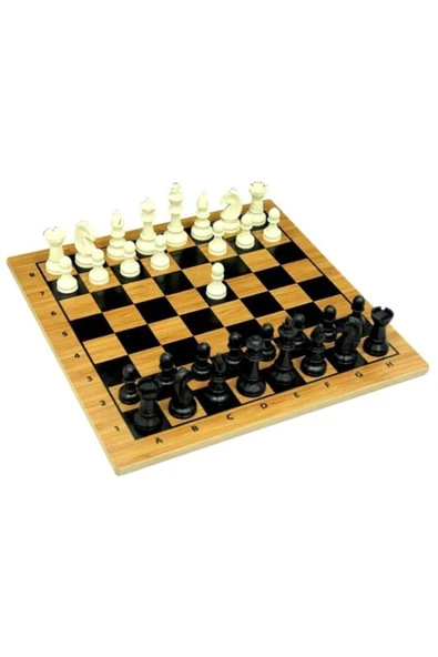 abnturk 2024 Model Ahşap Satranç Takımı 30x30cm Strateji Oyunu Plastik Taşlar, Ahşap Kontra Tabla