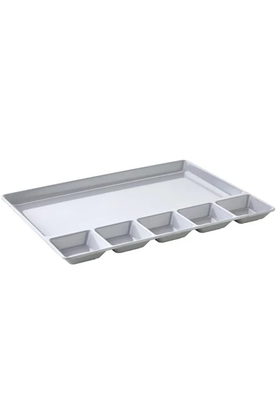 abnturk Kırılmayan Kahvaltı Sunum Tabağı 33x26cm Kahvaltılık 6 Bölme Sağlıklı Malzeme Tabldot Tepsisi - 3