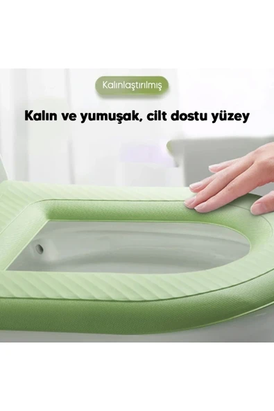 abnturk Rahat ve Kullanışlı Yıkanabilir Klozet Kapağı Süngeri Su Geçirmez Üst Yüzey - 2