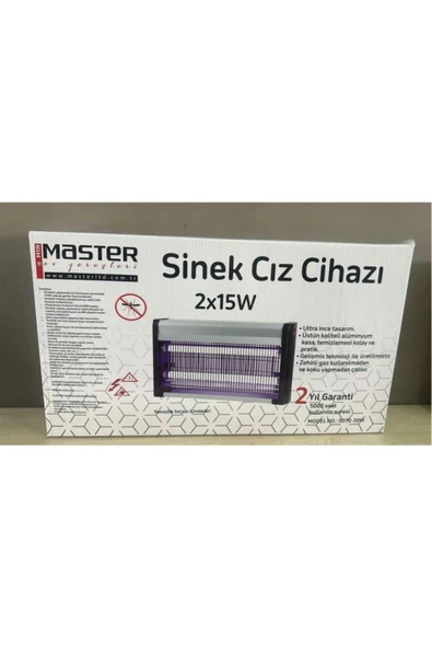 abnturk 30 Watt Mor Işıklı Yeni Nesil Sinek Öldürücü 2x15W Cızz Sivrisinek Yokedici Tavana Asılan 2 Lambalı - 3