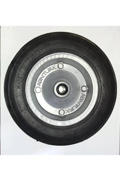 abnturk 2 Adet 335x75mm Çelik Jantlı El Arabası Tekeri Burçlu Dublex Patlamaz içi Dolgu El Arabası Tekerlek - 1
