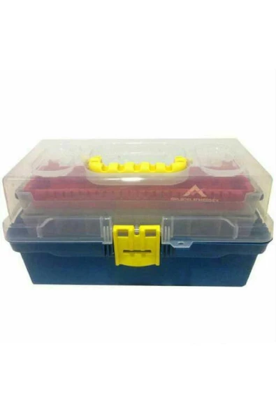 abnturk KatKat Takım Çantası 15'' Balıkçı Takım Çantası 17x31x15 Şeffaf 2 Raflı Extra Gözlü Prof Çanta - 2