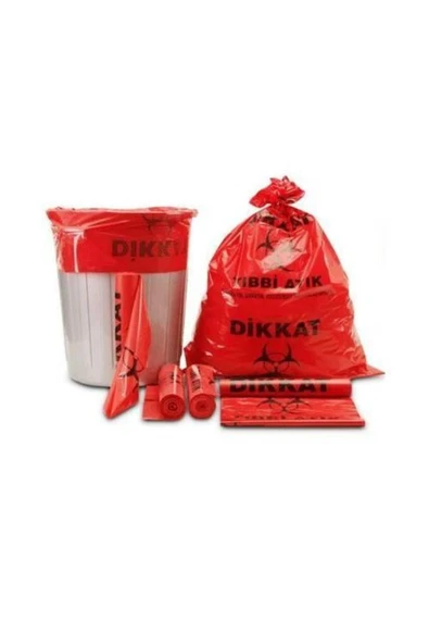abnturk Kırmızı Tıbbi Atık Poşeti Jumbo Boy 80x110cm 810gr Tıbbi Atık Çöp Torbası Çift Dikiş TSE ISO Belgeli