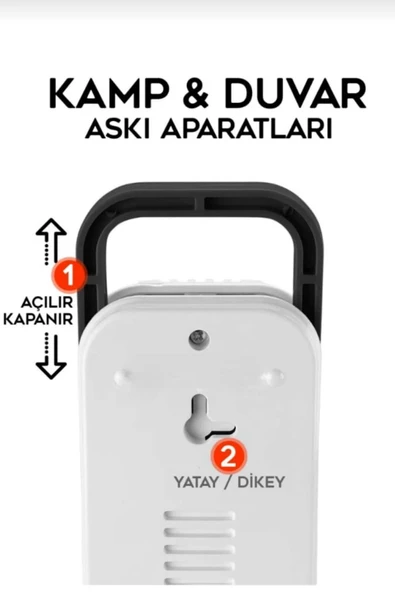 Ledim 69 Led Şarjlı Işıldak Ledli Kamp Lambası El Feneri Projektör Şarj Aydınlatma Ampul Akülü Spot Lamba - 4
