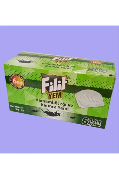 abnturk 6’lı Filit Hamam Böceği ve Karınca Yemi Her Tablet 6 Ay %100 Tam Koruma Tüm Hamamböceklerini Yokeder
