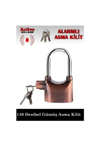 abnturk Ofis Dolap Kasa Sirenli Alarmlı Uzun Asma Kilit Motosiklet Bisiklet Koruma Kilidi 110 Desibel - 2