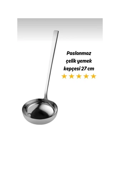 abnturk Paslanmaz Çelik Çorba Kepçesi Yemek Kepçesi 27cm