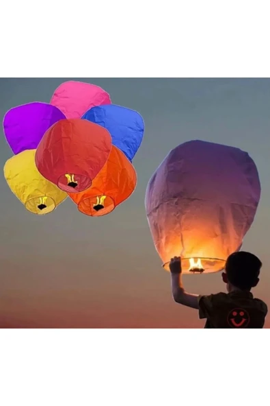abnturk 5  Adet Yüksek Kaliteli Dilek Feneri Dilek Balonu - 3