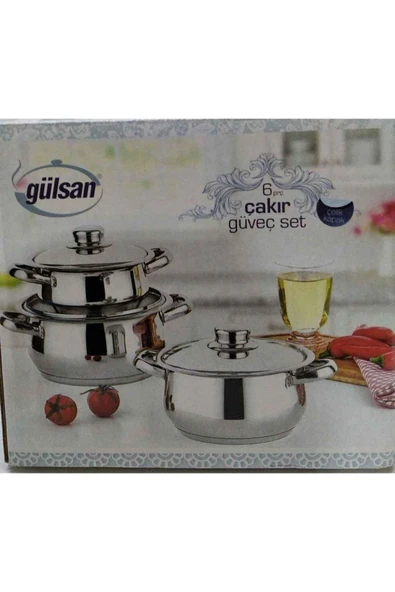 İstoç Türk Gülsan Çakır 6 Parça Güveç Set Paslanmaz Çelik ,çelik Kapak C-1 - 4
