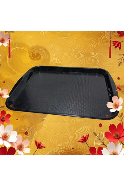abnturk 1 Adet Servis Tepsisi 37x27cm Kaydırmaz iç yüzeyi pütürlü Cafe Restaurant tepsileri - 3
