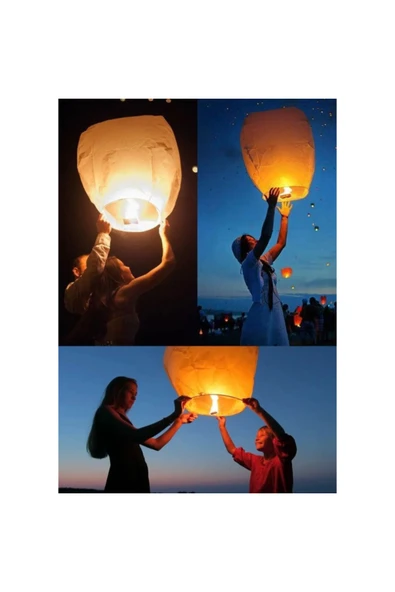 abnturk 10 Adet Yüksek Kaliteli Dilek Feneri Dilek Balonu - 3