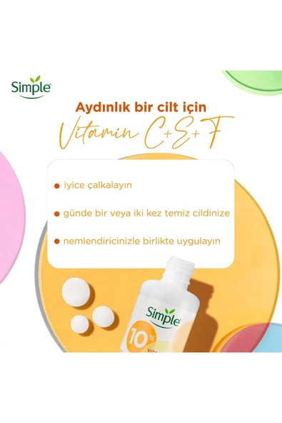 SİMPLE Booster Serum %10 C+F+E Vitamini Genç Görünen ve Aydınlık Cilt İçin 30 ml - 3