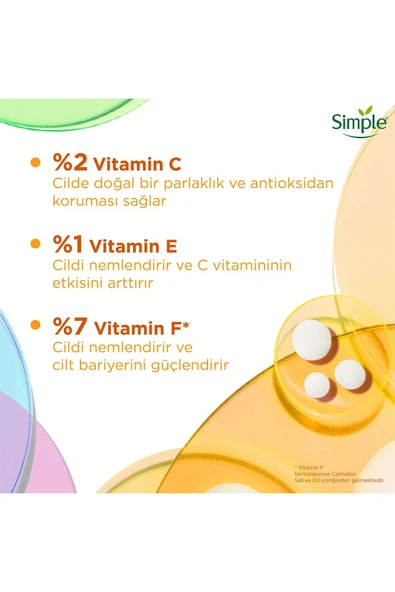 SİMPLE Booster Serum %10 C+F+E Vitamini Genç Görünen ve Aydınlık Cilt İçin 30 ml - 5