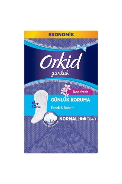 ORKİD Günlük Ped Normal Eko 40 Lı Parfümlü Mor Paket