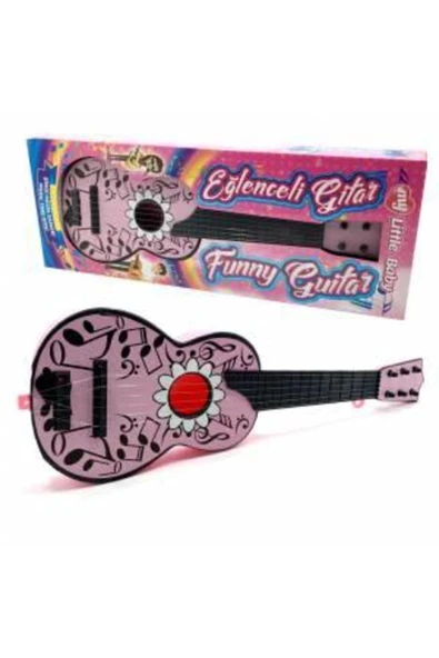 abnturk 6 Telli Oyuncak Klasik Mini Gitar 52 cm Eğitici Çocuk Gitarı Pembe ürün görseli