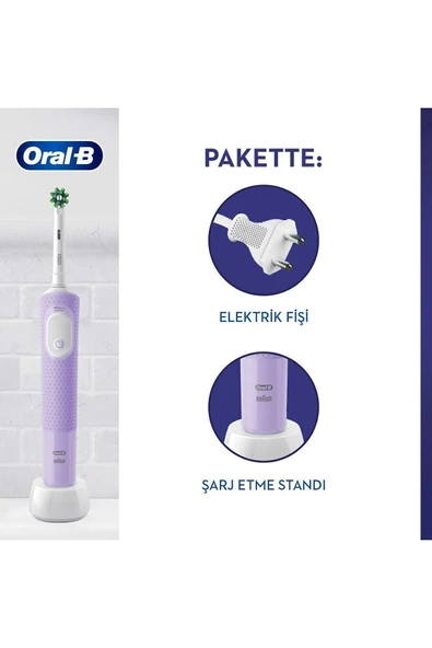 ORAL-B D103 Vitality Pro Cross Action Şarjlı Diş Fırçası - Lila - 3