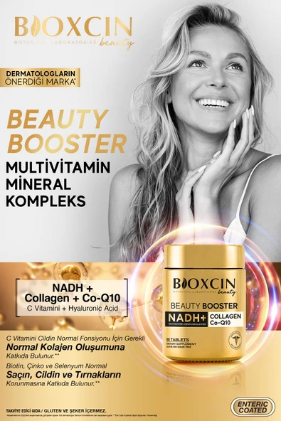 Bioxcin Beauty Booster 60 Tablet - Kolajen Nicotinamide CoQ10 Glutatyon  Astaksantin Resveratrol Hya Asit. - Resim 5