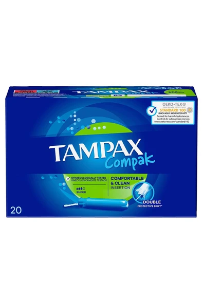 TAMPAX Compak Super Tampon Aplikatörlü 20 Adet - 2