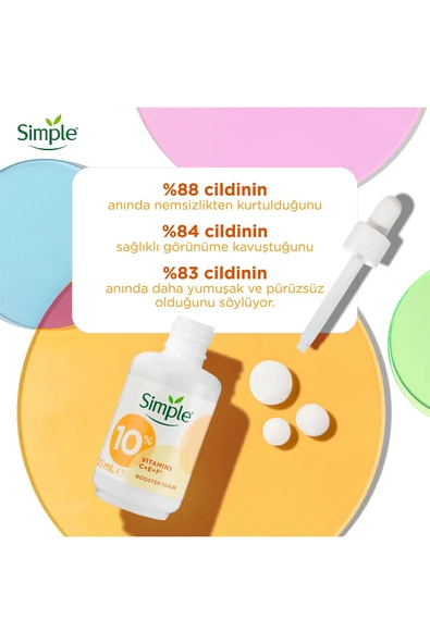 SİMPLE Booster Serum %10 C+F+E Vitamini Genç Görünen ve Aydınlık Cilt İçin 30 ml - 4