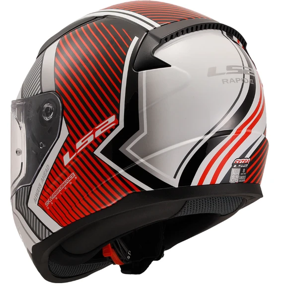 LS2 Rapid 2 Extra Beyaz- Kırmızı Full Face Motor Kaskı L Beden - 4