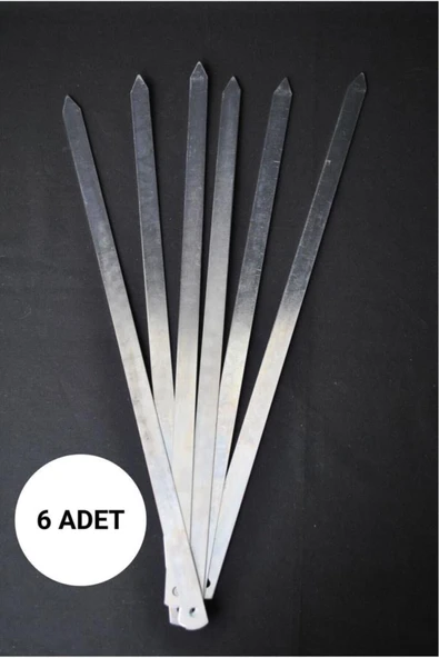 abnturk Adet 6 Profosyonel Paslanmaz Metal Kıyma Şiş (Urfa-Adana-Antep Kebap Şişi) - 2