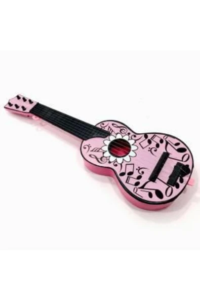 abnturk 6 Telli Oyuncak Klasik Mini Gitar 52 cm Eğitici Çocuk Gitarı Pembe - Resim 2