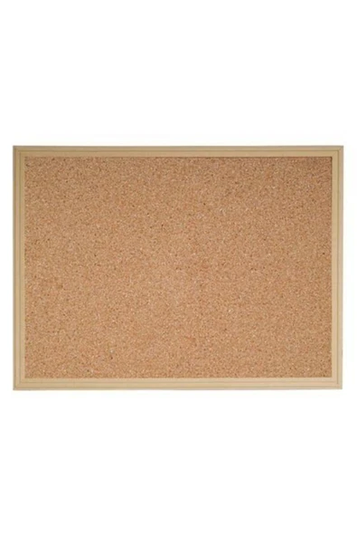 İstoç Türk Ahşap Çerçeveli Büyük Boy 90x60cm Mantar Pano 60 Adet Raptiye Hediye Duvara Montaj ürün görseli