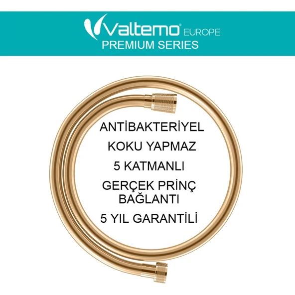 Europe 60 cm Gold - Sarı, Neoflex Pvc, Batarya Duş Seti Bağlantı Hortumu VS-270 - 2