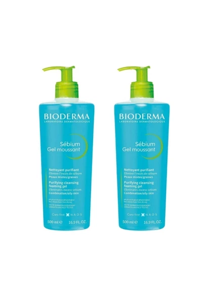 BİODERMA Sebium Foaming Gel - Karma&Yağlı Ciltler İçin Temizleyici Jel 500 ml x2 8699956510460