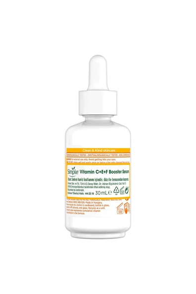 SİMPLE Booster Serum %10 C+F+E Vitamini Genç Görünen ve Aydınlık Cilt İçin 30 ml - 7