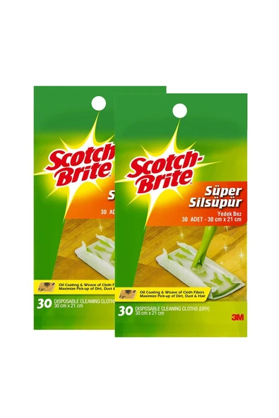 SCOTCH BRİTE Scotch-brıte Sil Süpür Q600 Paspas Yedek Bez 30'lu X 2 (60 YAPRAK) - 2