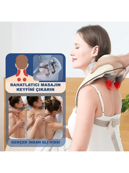 İnsan Eli Hissi Veren Şarjlı Masaj Aleti  Ovmalı, Boyun, Sırt Ve Bacak Masaj Cihazı  AA179 - 3