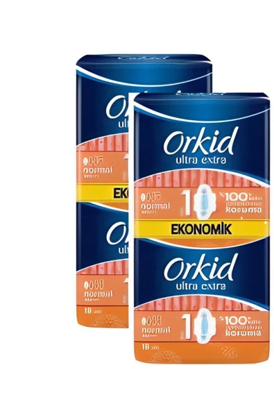 ORKİD Ultra Extra Hijyenik Ped Normal Ekonomik Paket 18'li X 2 Adet