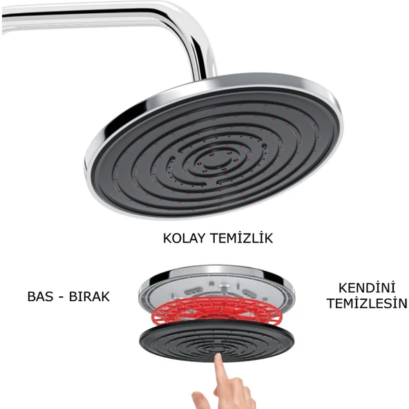 Europe Kireç Kırıcılı Patentli Yağmurlama Yeni Tasarım Duş Seti Vs-2903 - 3