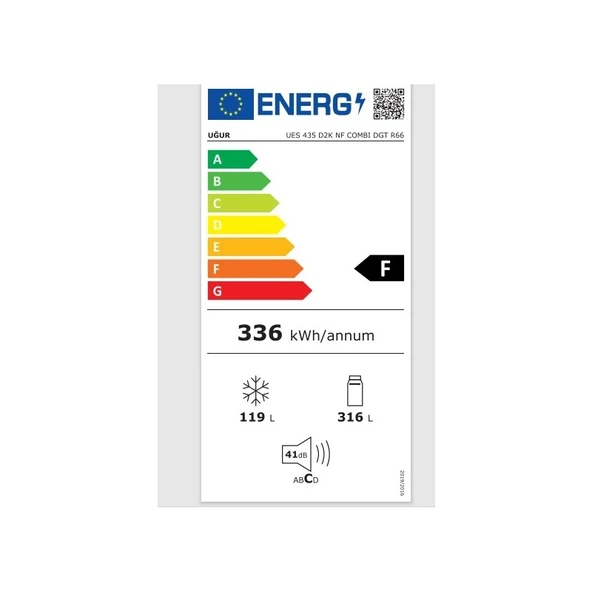 Ues 435 D2K Nf Dgt R66 Kombi No Frost Buzdolabı - 5