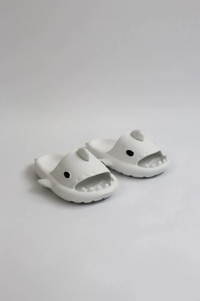 WG500 Köpekbalığı Beyaz Unisex Tam Ortopedik Terlik Shark Slides - 2